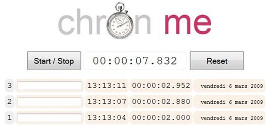Chron Me - Un chronomètre en ligne Chron Me - Un chronomètre en ligne