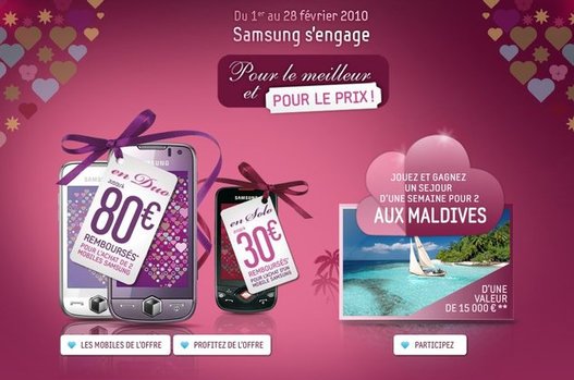 Pour la Saint Valentin, Samsung vous offre les Maldives pendant 1 semaine Pour la Saint Valentin, Samsung vous offre les Maldives pendant 1 semaine