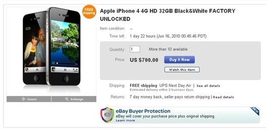 L'iPhone 4 est déjà en vente ... sur eBay L'iPhone 4 est déjà en vente ... sur eBay