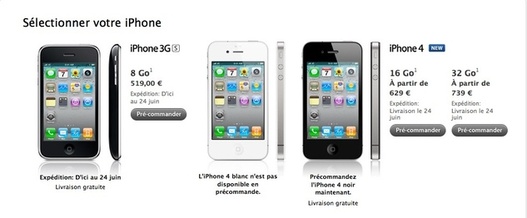 L'iPhone 4 est disponible en pré-commande + tarifs nus et SFR L'iPhone 4 est disponible en pré-commande + tarifs nus et SFR