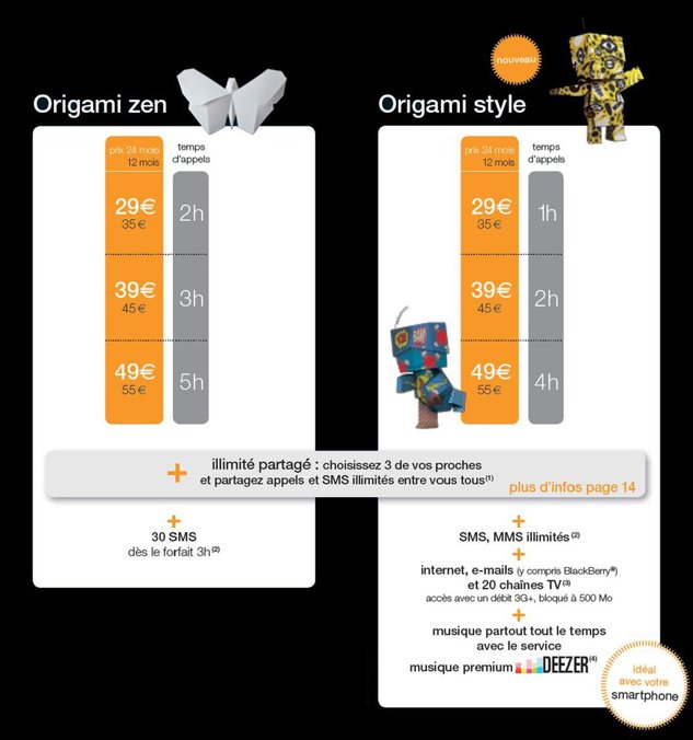 Orange dévoile ses nouveaux forfaits Origami Orange dévoile ses nouveaux forfaits Origami