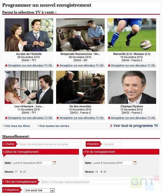 Enregistrer un programme à distance avec la Neufbox Enregistrer un programme à distance avec la Neufbox