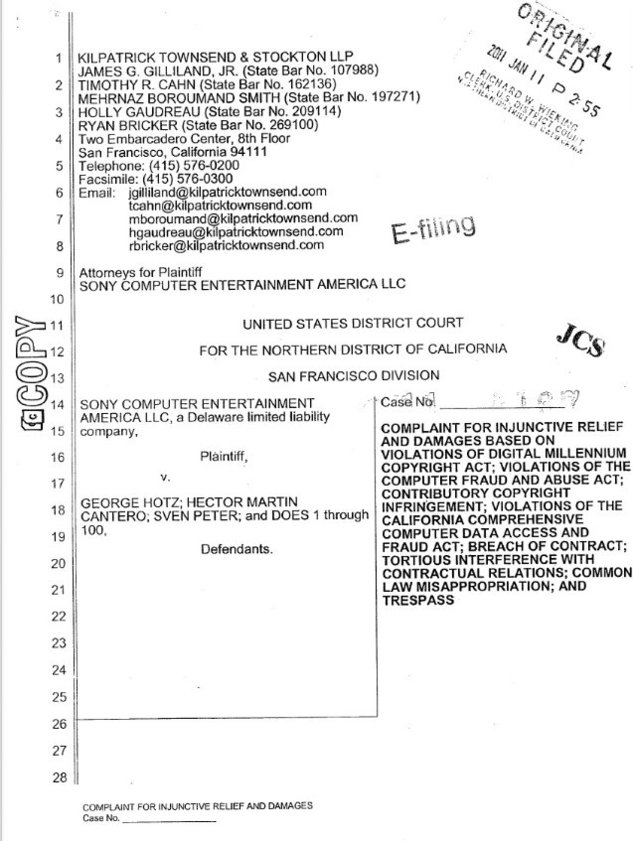 Sony attaque en justice GeoHot et Fail0verflow Sony attaque en justice GeoHot et Fail0verflow