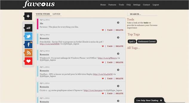 Faveous - Enregistrer et consulter vos coups de coeur Faveous - Enregistrer et consulter vos coups de coeur