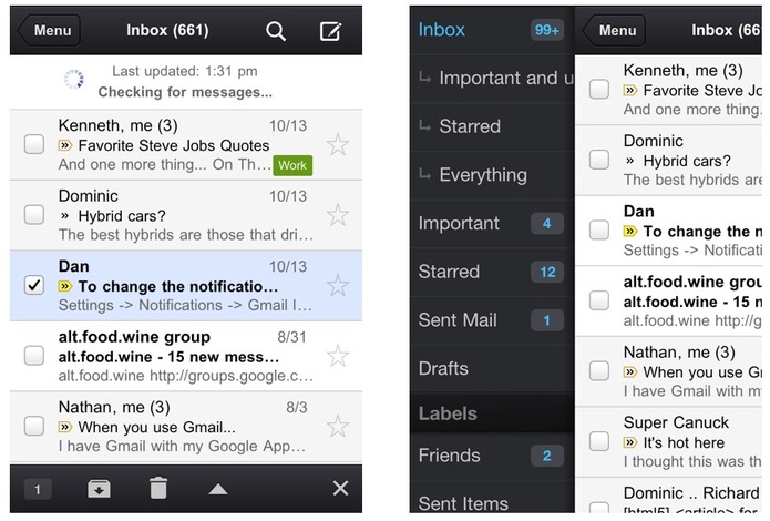 Gmail pour iPhone, iPad - Départ manqué Gmail pour iPhone, iPad - Départ manqué