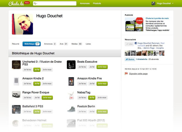 Chala.la - Premier guide d'achat social ( 100 invitations ) Chala.la - Premier guide d'achat social ( 100 invitations )