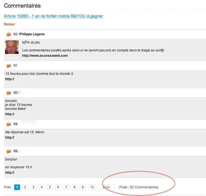 Tirage au sort du forfait mobile B&YOU Tirage au sort du forfait mobile B&YOU