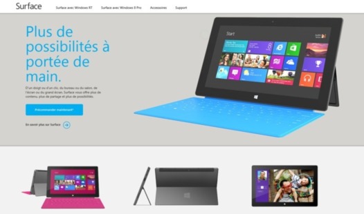 Microsoft Surface, les précommandes sont désormais possibles en France Microsoft Surface, les précommandes sont désormais possibles en France