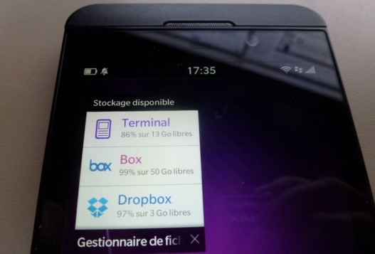 Gestion des espaces de stockage sous Blackberry 10 (Box offre 10 Go) Gestion des espaces de stockage sous Blackberry 10 (Box offre 10 Go)