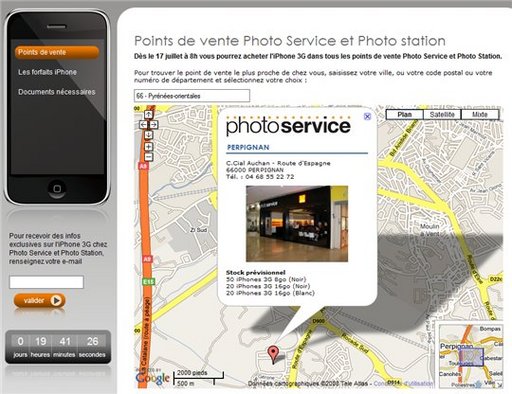 Photo Service annonce les stocks prévisionnels d'iPhone 3G pour le 17 juillet