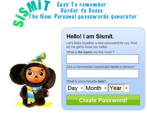 Sismit - creation de mot de passe en ligne