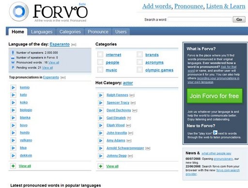 [Pratique] Forvo - Apprenez à bien prononcer les mots en langues etrangères