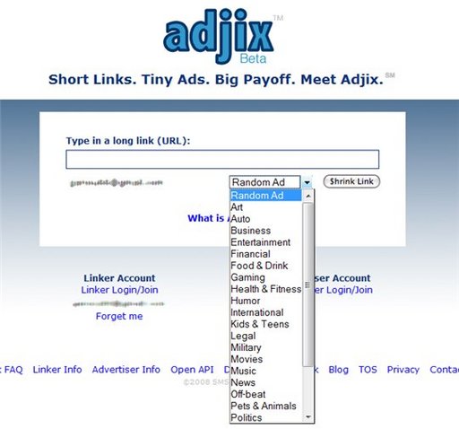 Adjix - Gagner de l'argent en proposant des URLs raccourcis sur Twitter ( ou ailleurs )