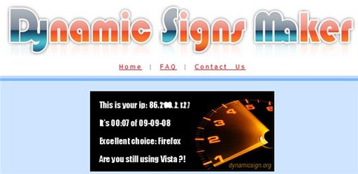 Dynamic Sign Maker - un widget dynamique d'affichage de renseignements sur vos visiteurs