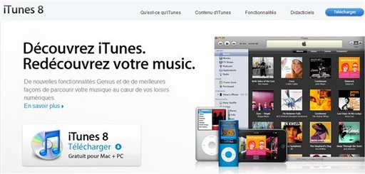 iTunes 8 est en ligne sur Apple.fr