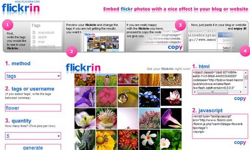 FlickrIn - Une bien belle façon d'afficher vos photos sur vos blogs