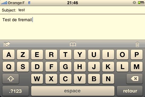 Firemail - un clavier horizontal sur l'iPhone pour écrire vos mails
