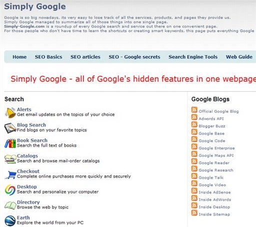 Simply Google - Tous les services Google sur 1 seule page