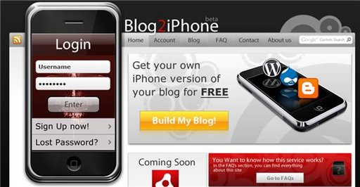 Blog2iPhone - votre blog en version iPhone en quelques secondes