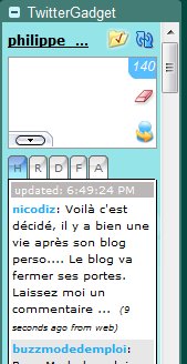 Twitter Gadget pour Gmail
