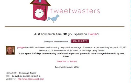 J'ai déjà passé 1,97 jours sur Twitter, et vous ?