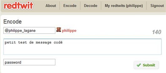 RedTwit - Envoie de messages codés sur Twitter
