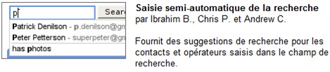 Gmail Labs - suggestion de recherche