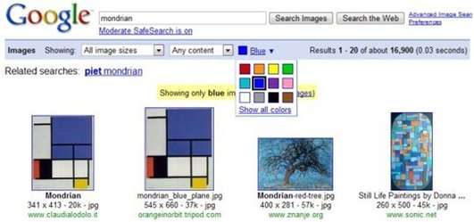 Google va proposer des filtres couleurs pour la recherche d'images