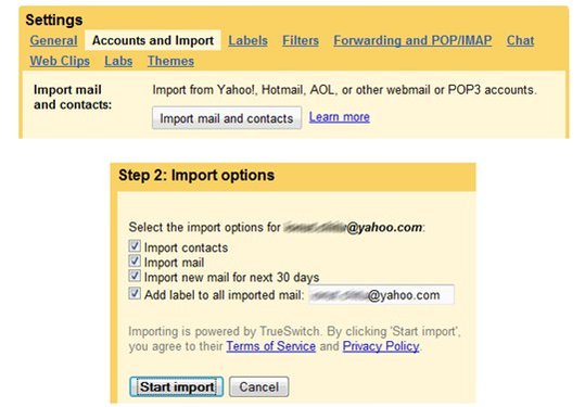 Gmail - Importer vos comptes Yahoo, Hotmail, AOL, etc ...