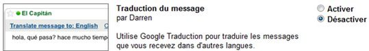 Gmail - Traduction automatique des mails