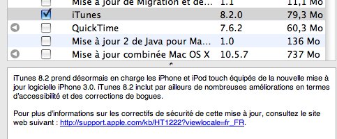 Mise a jour iTunes 8.2 pour le Firmware 3.0 iPhone