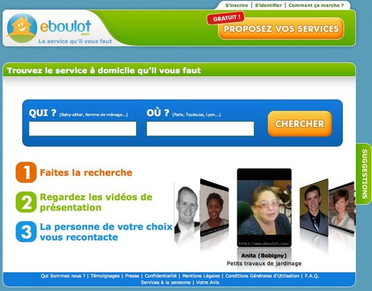 eBoulot - Nouvelle plateforme de services à domicile ( BETA )