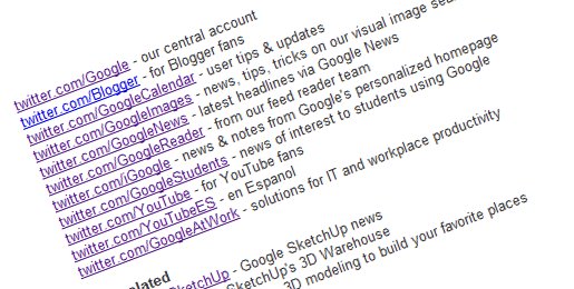 Google et ses comptes Twitter