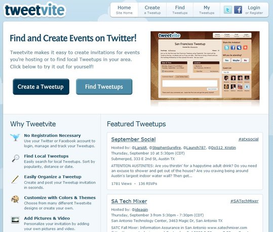 Tweetvite - Gestion d'évènement via Twitter