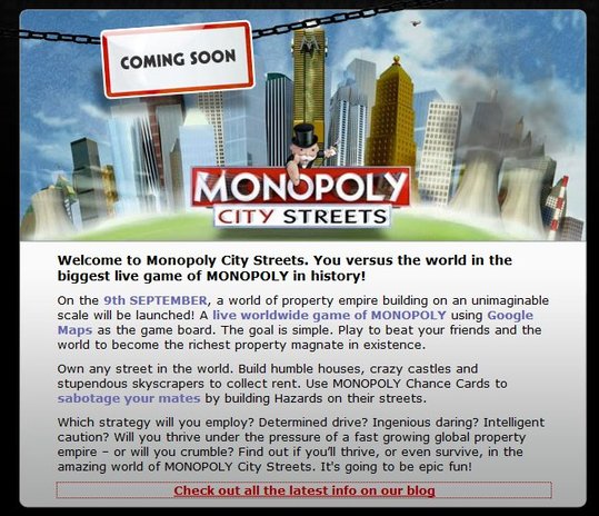 Monopoly City Streets - Google s'associe à Hasbro et créent le Monopoly en ligne