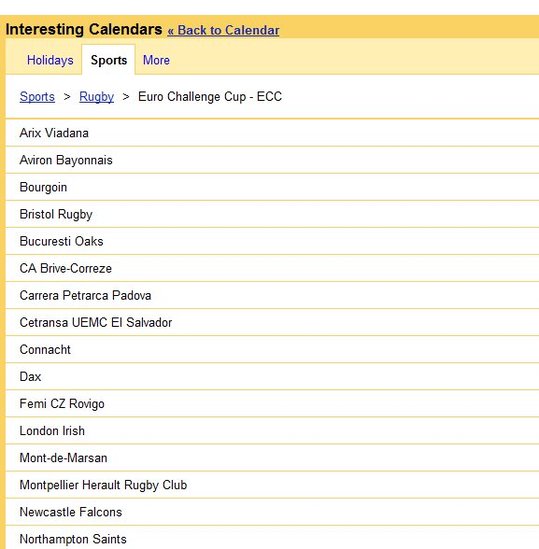 Suivre les calendriers sportifs depuis Google Calendar
