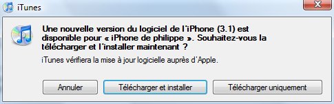 Firmware 3.1 iPhone disponible