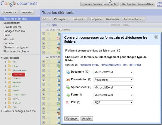 Archivez vos documents Google Documents