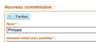 Nouveau sur le blog : identification via Twitter