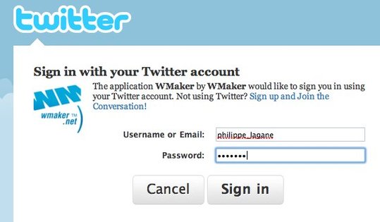 Nouveau sur le blog : identification via Twitter