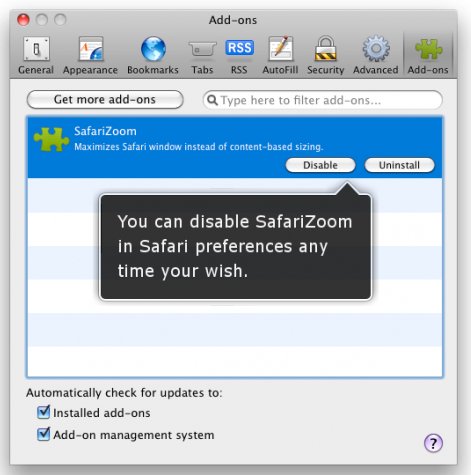 SafariZoom pour Mac - Maximiser votre fenêtre Safari d'un clic