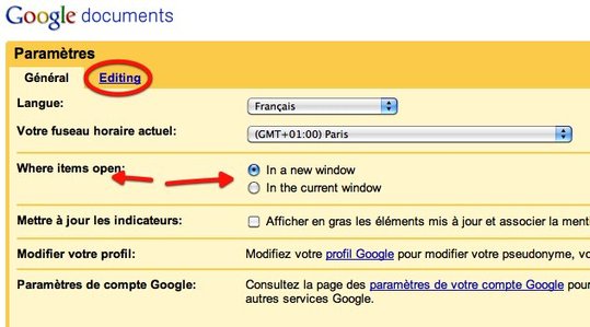 Sur Google Doc, Google parle français et anglais