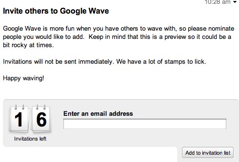 Google Wave - 16 invitations supplémentaires