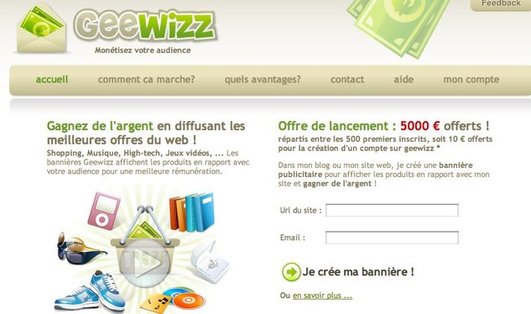 Geewizz - Nouveau service de monétisation au CPC