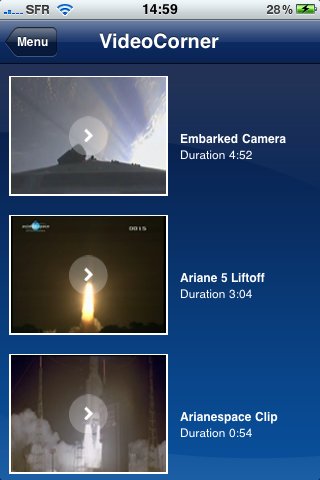 Arianespace sur iPhone