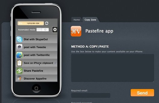 PasteFire pour iPhone - Transfert de données d'un ordinateur vers l'iPhone en 1 clic