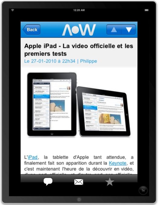 L'Application AccessOWeb déjà sur l'iPad