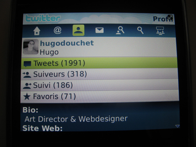 Présentation du client officiel Twitter Blackberry