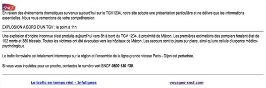 SNCF et l'explosion d'un train ... fictif