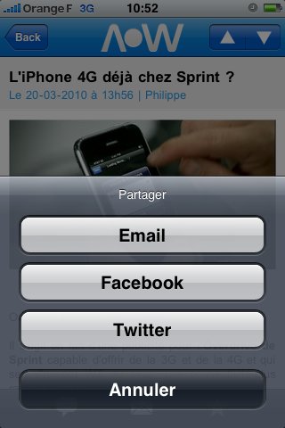 L'application iPhone d'AccessOWeb est disponible